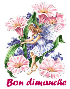 Gif animé Bon dimanche fleurs fille